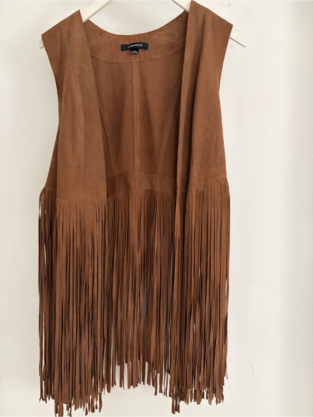 🔥Lamarque Brown Suede Fringe Vest